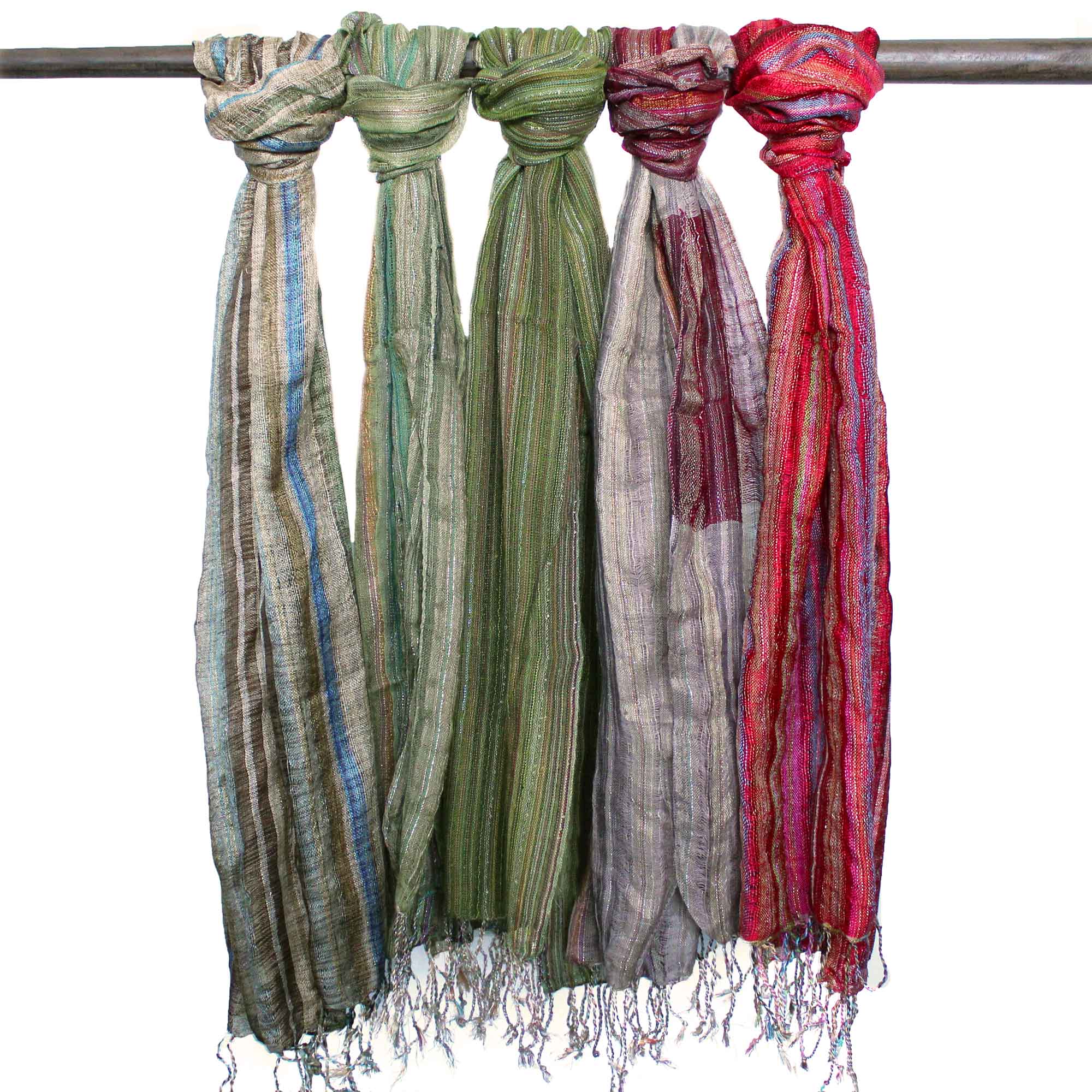 View Indian Boho Scarves 22x72cm Random Greens information