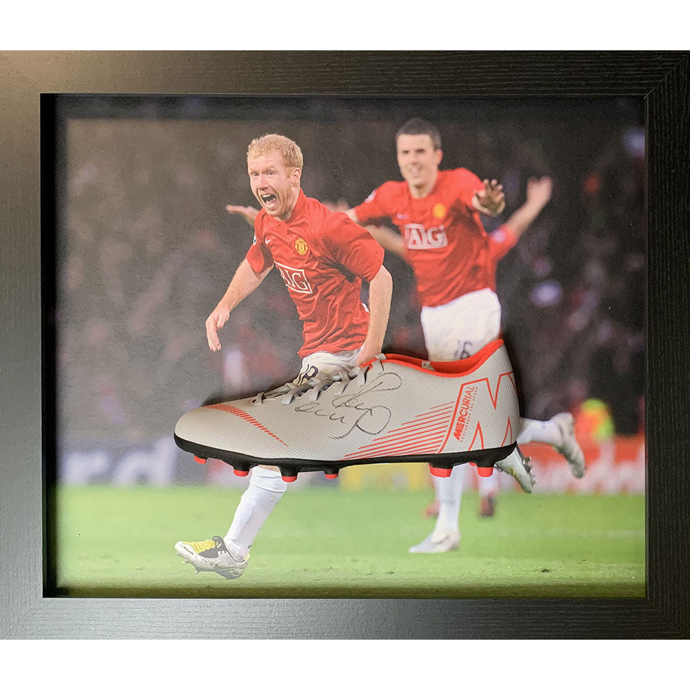View Manchester United FC Scholes Signed Boot Framed information