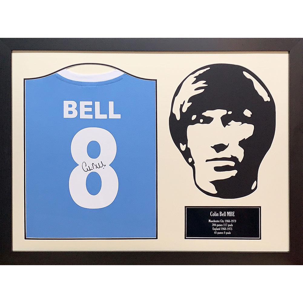 View Manchester City FC Bell Signed Shirt Silhouette information