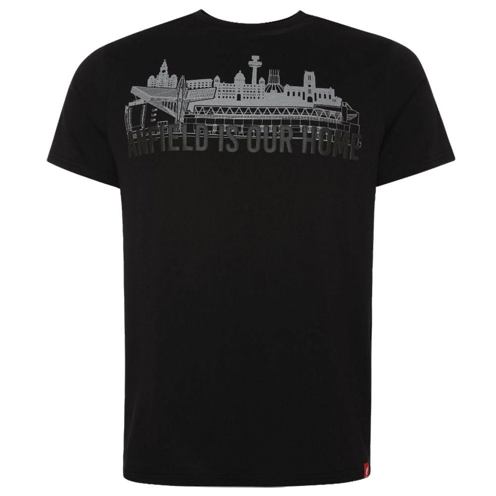 View Liverpool FC Anfield Skyline T Shirt Mens Black Small information