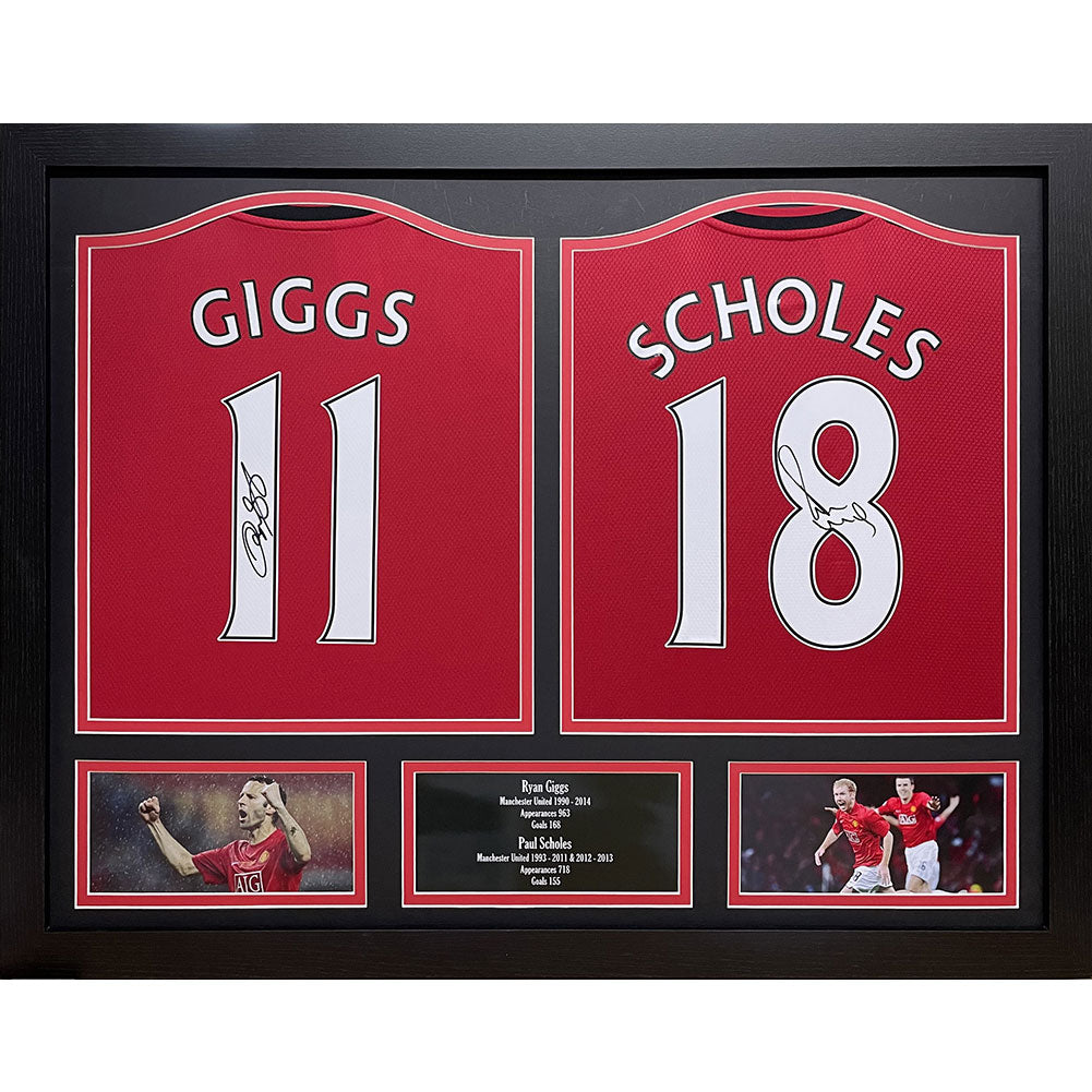 View Manchester United FC Giggs Scholes Signed Shirts Dual Framed information
