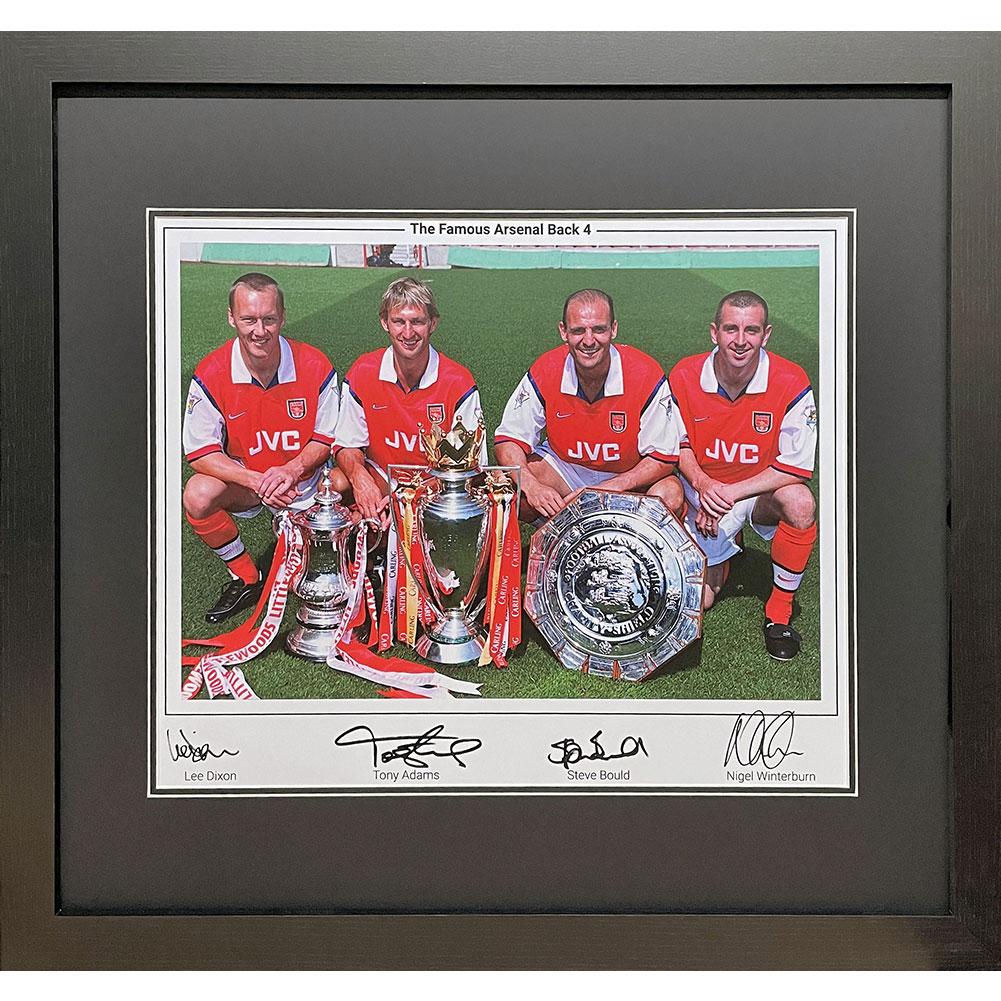 View Arsenal FC Famous Back 4 Signed Framed Print information