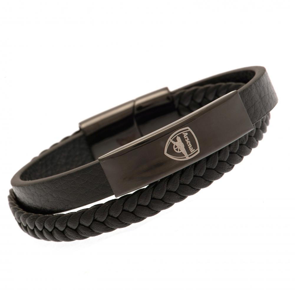 View Arsenal FC Black IP Leather Bracelet information