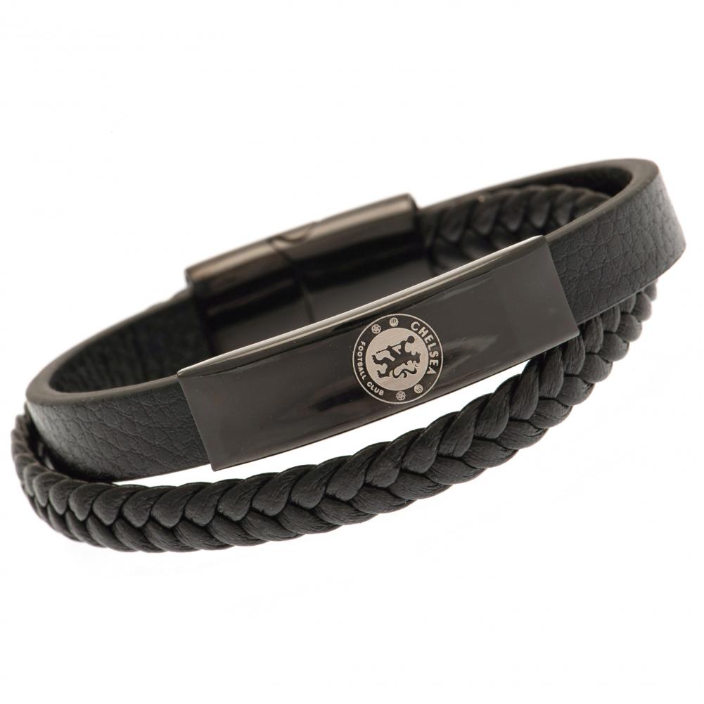 View Chelsea FC Black IP Leather Bracelet information