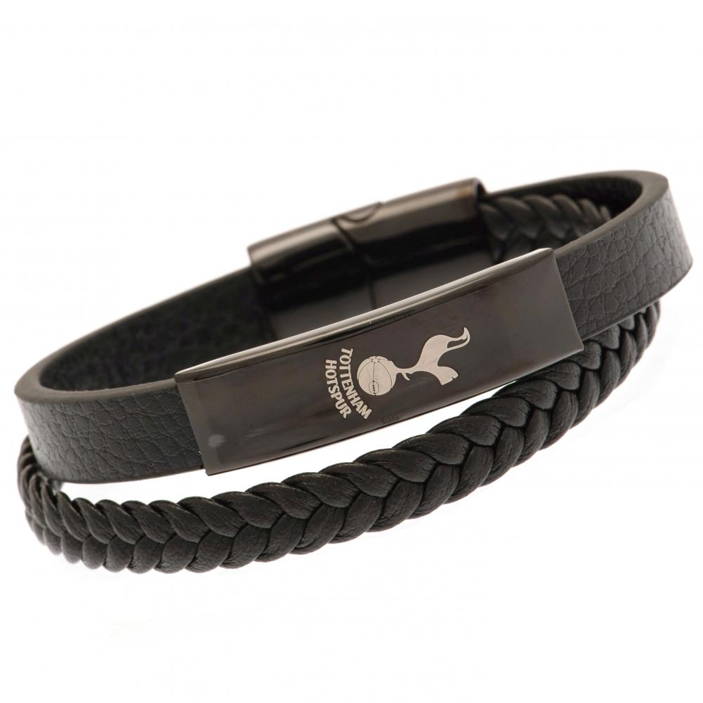 View Tottenham Hotspur FC Black IP Leather Bracelet information