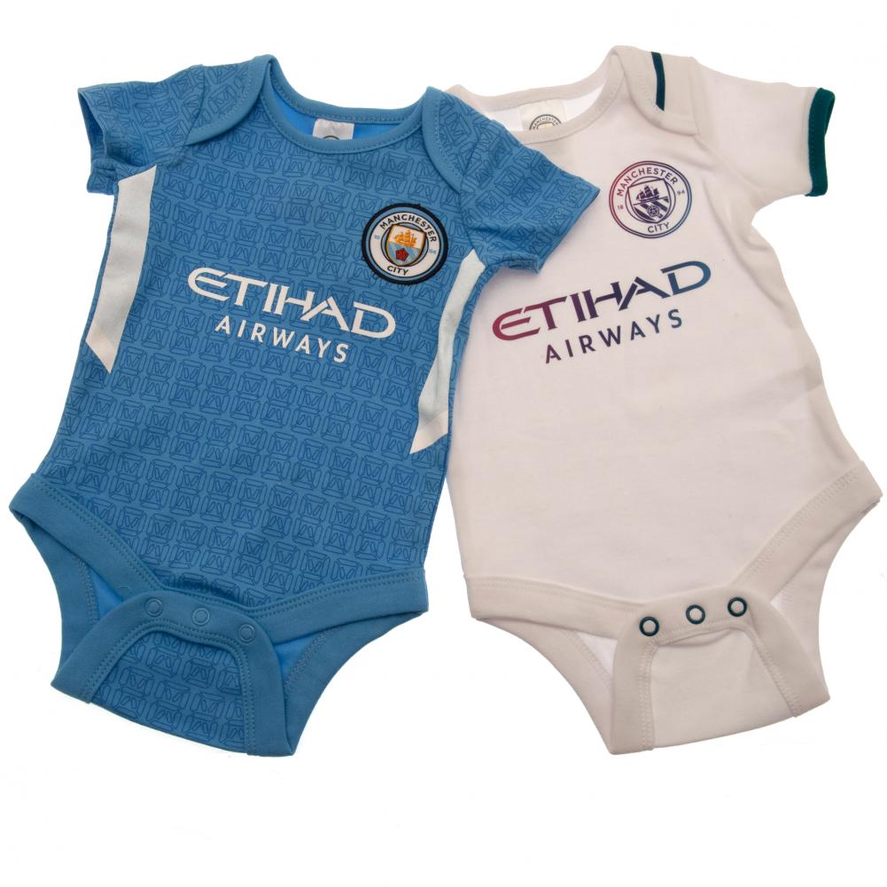 View Manchester City FC 2 Pack Bodysuit 1218 Mths SQ information