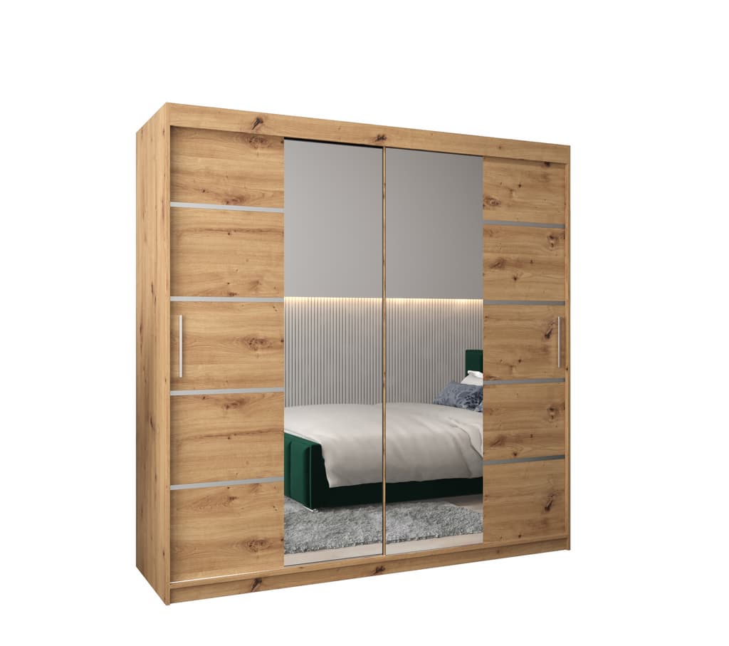 View Verona 04 Sliding Door Wardrobe 200cm Oak Artisan 200cm information