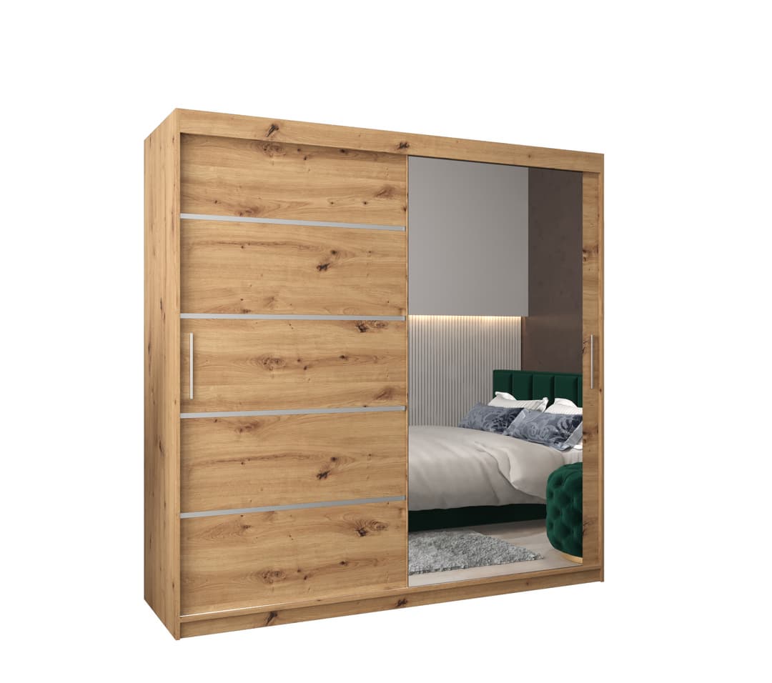 View Verona 02 Sliding Door Wardrobe 200cm Oak Artisan 200cm information