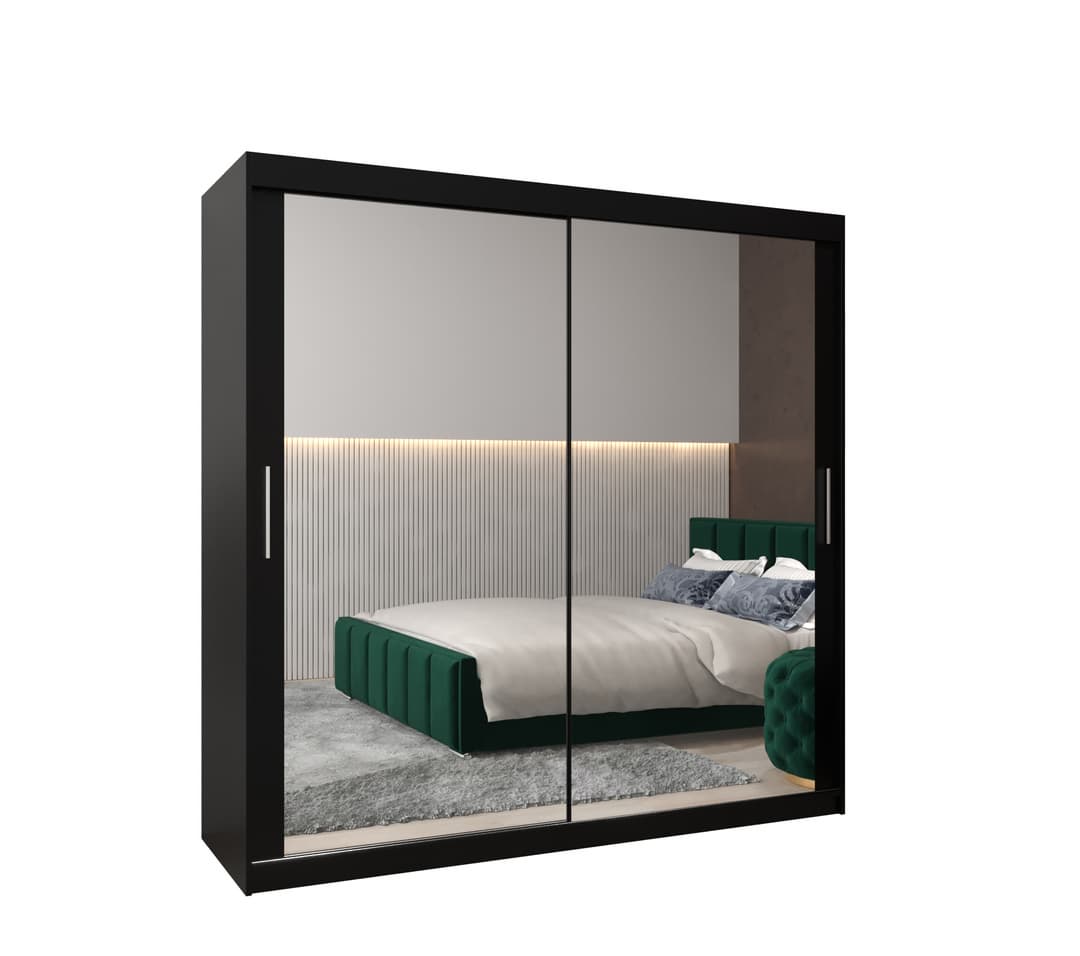 View Tokyo III Sliding Door Wardrobe 200cm Black 200cm information