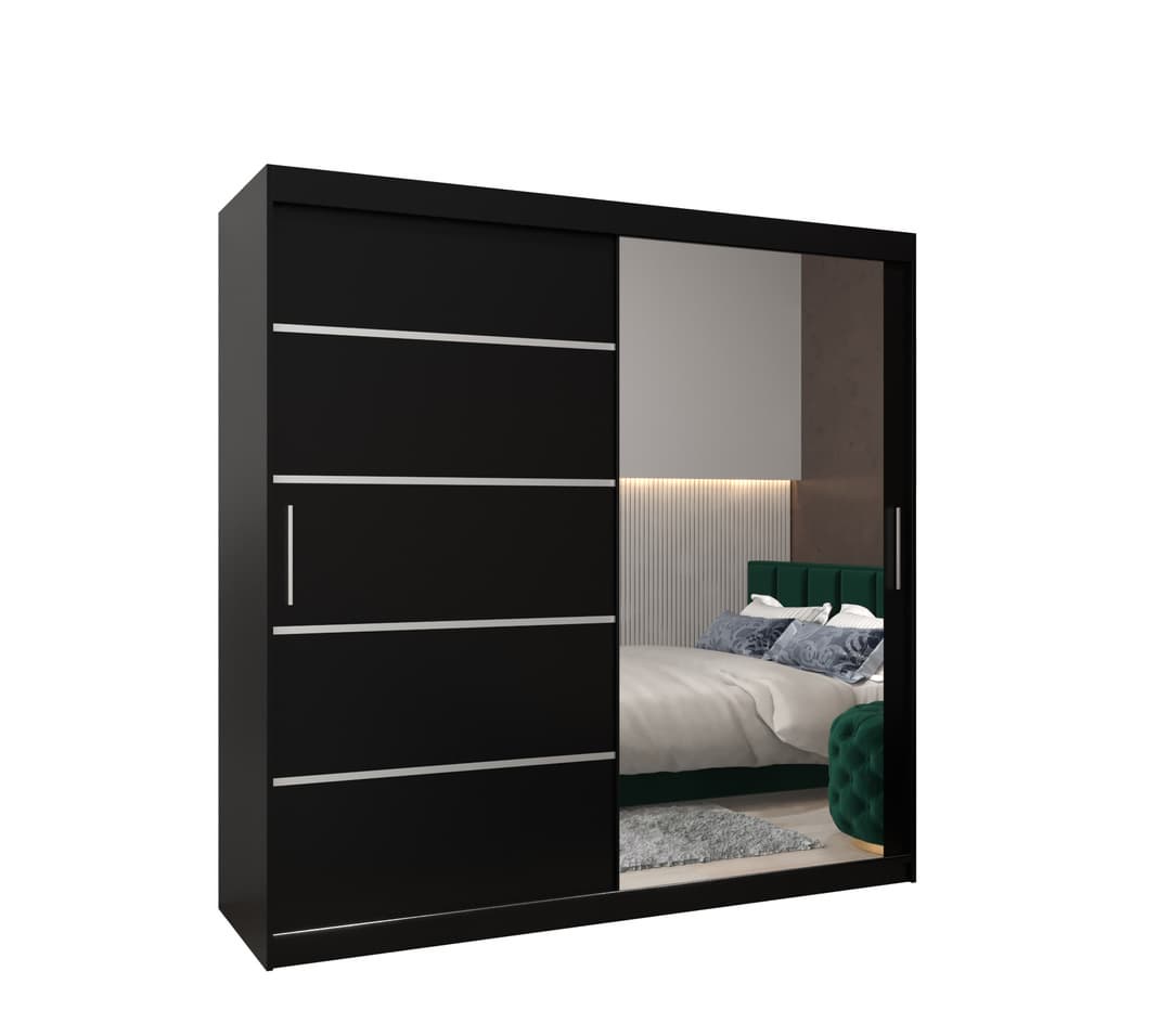 View Verona 02 Sliding Door Wardrobe 200cm Black 200cm information