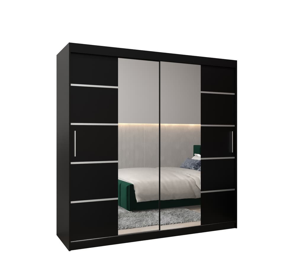 View Verona 04 Sliding Door Wardrobe 200cm Black 200cm information