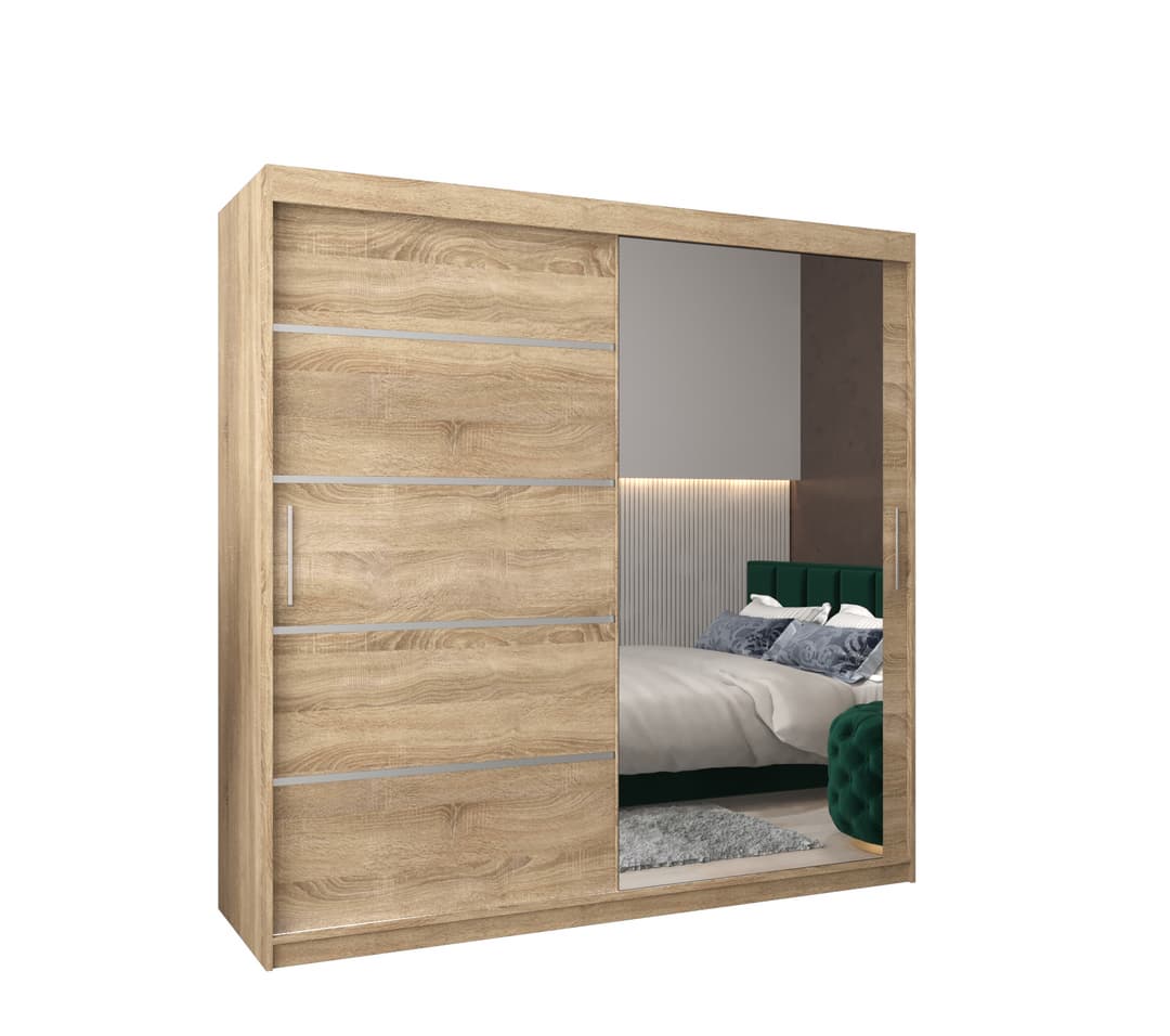 View Verona 02 Sliding Door Wardrobe 200cm Oak Sonoma 200cm information