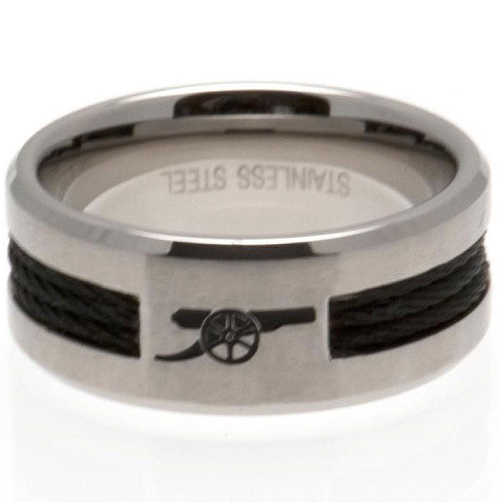 View Arsenal FC Black Inlay Ring Large information