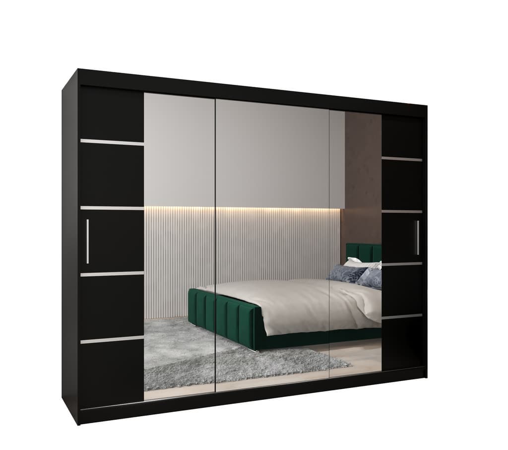 View Verona 04 Sliding Door Wardrobe 250cm Black 250cm information