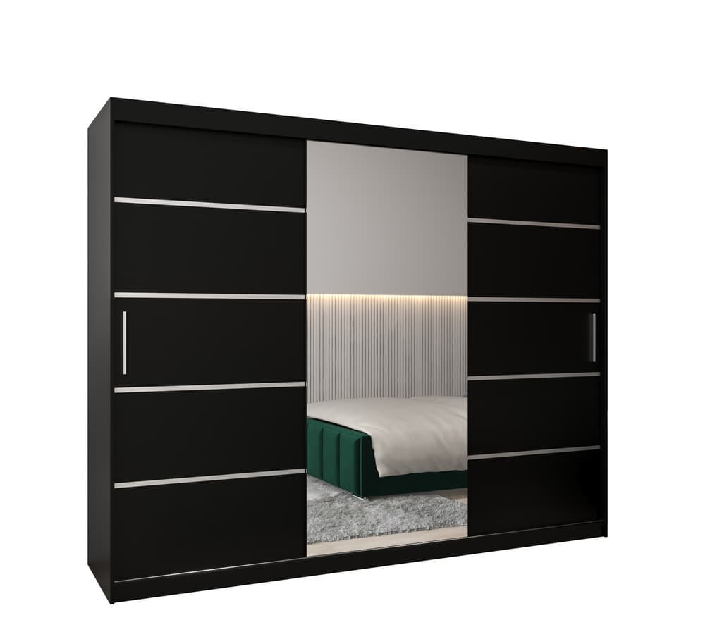 View Verona 02 Sliding Door Wardrobe 250cm Black 250cm information