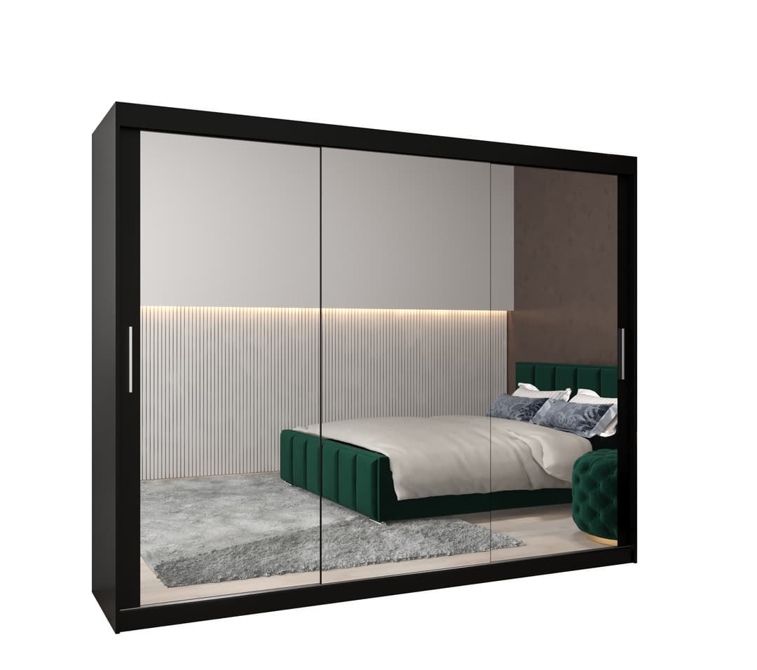 View Tokyo III Sliding Door Wardrobe 250cm Black 250cm information