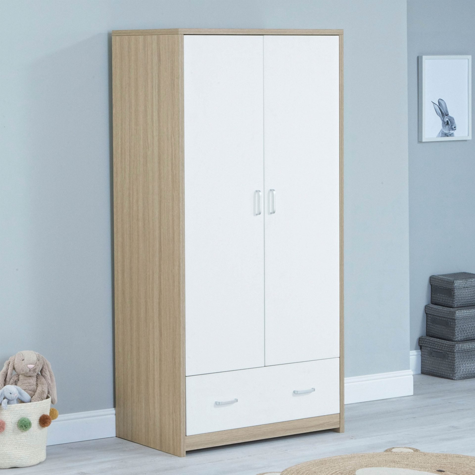 View Babymore Luno Veni Nursery Wardrobe White Oak information