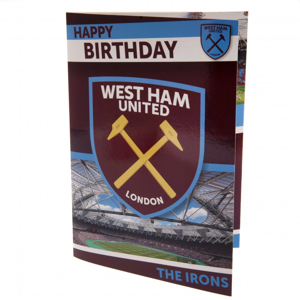 View West Ham United FC Musical Birthday Card information