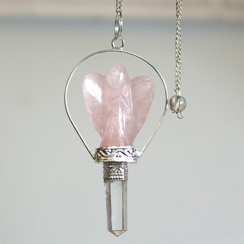 View Angel Pendulum with Ring Rose Quartz information