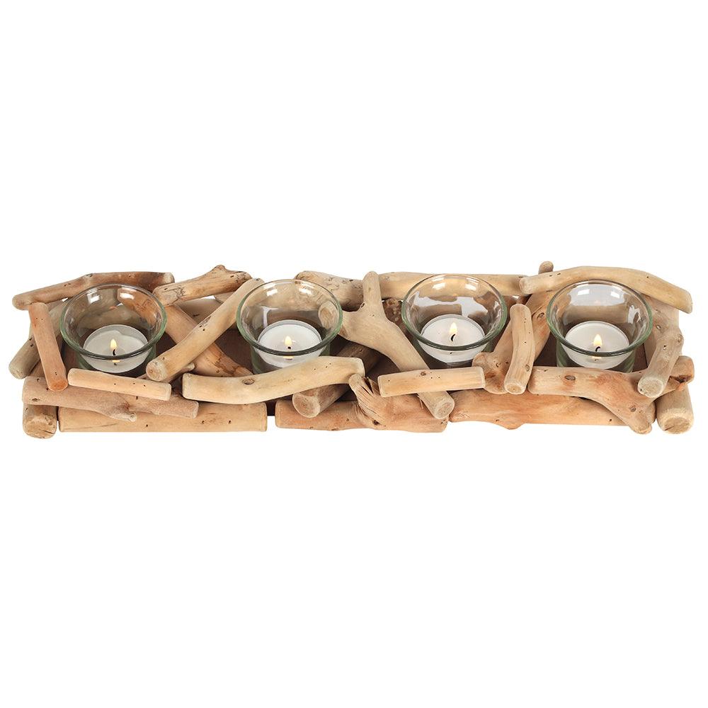 View 4pc Driftwood Candle Holder information