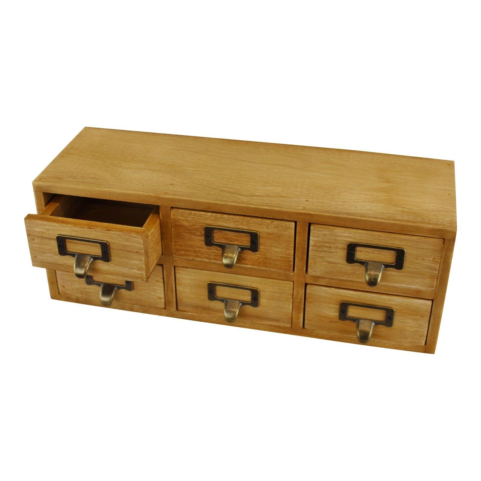 View 6 Drawer Double Level Small Storage Unit Trinket Drawers information