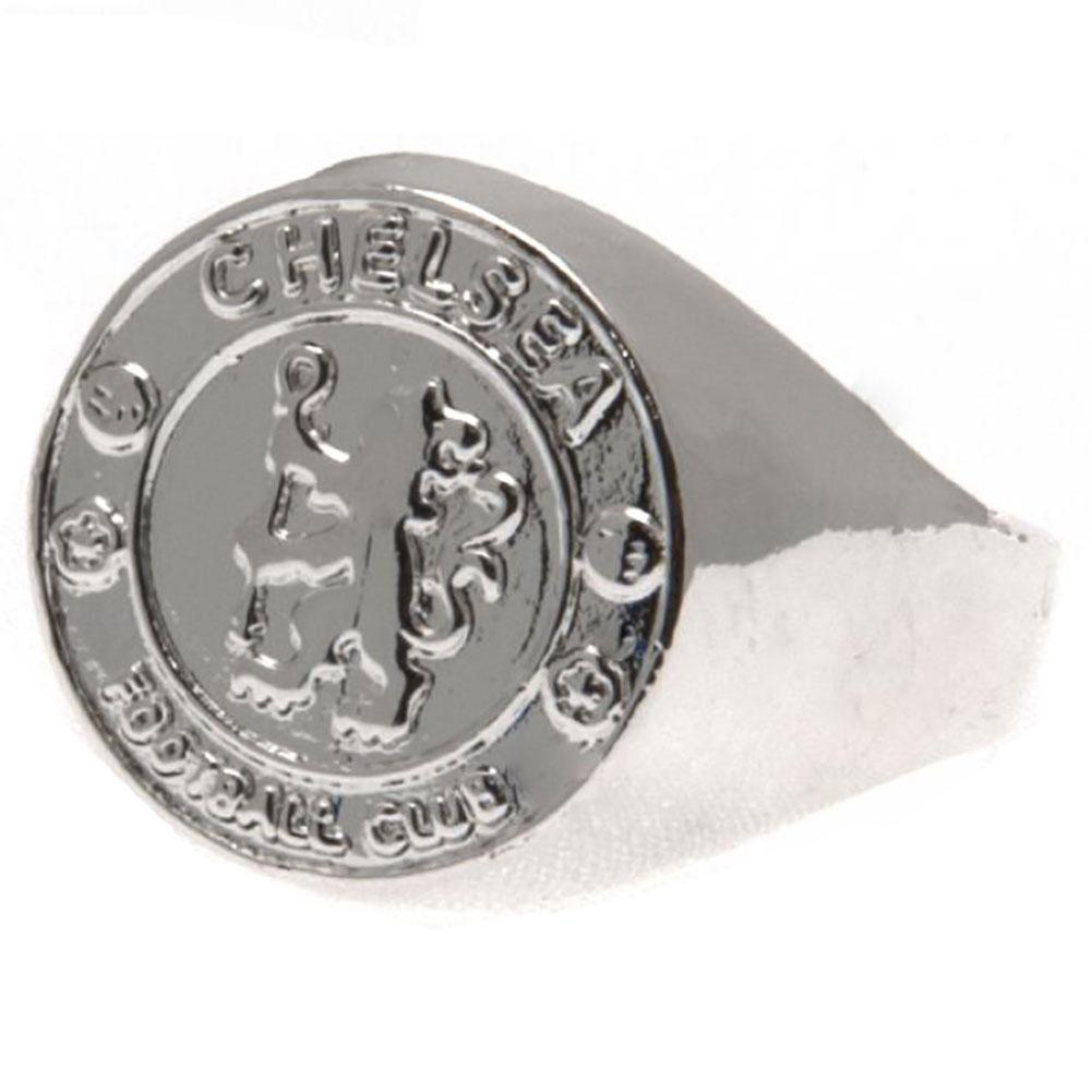 View Chelsea FC Silver Plated Crest Ring Medium information