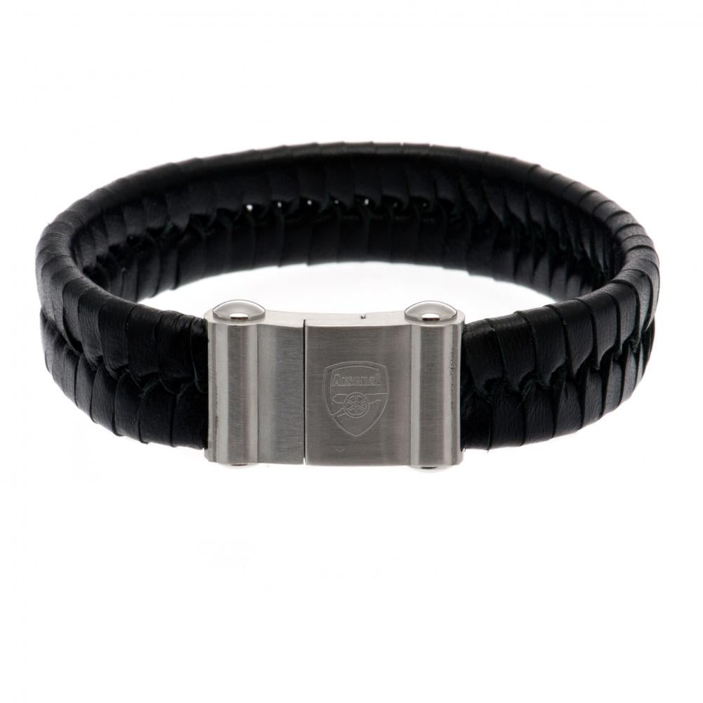 View Arsenal FC Single Plait Leather Bracelet information