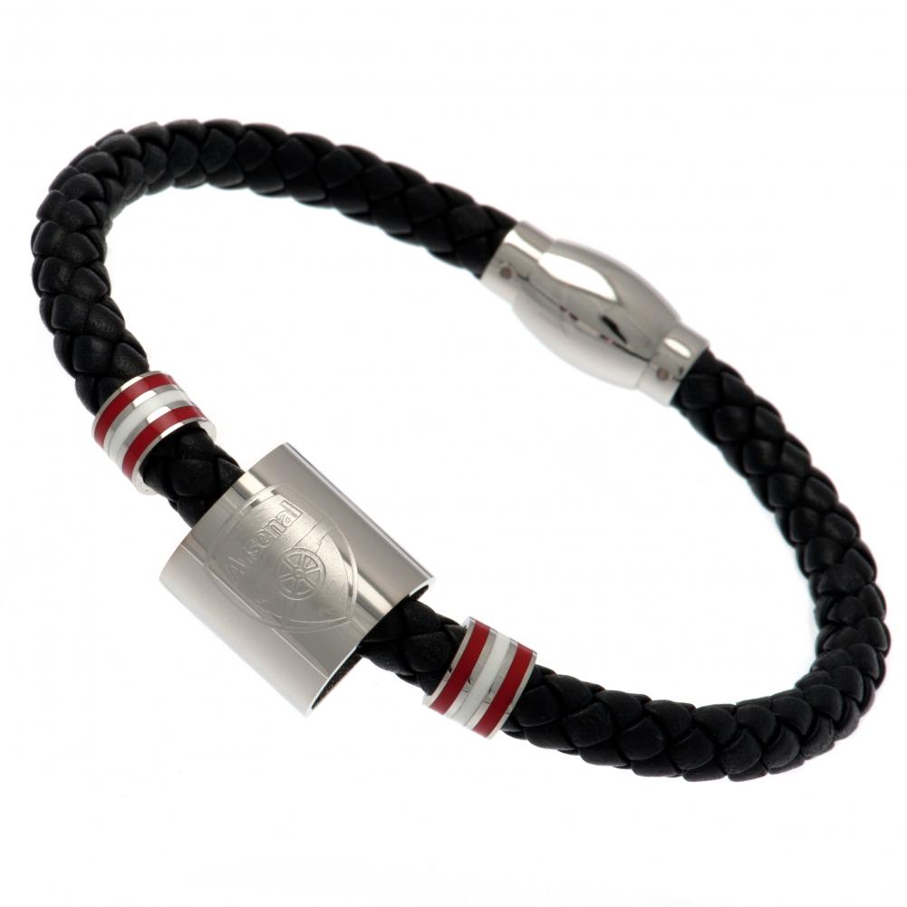View Arsenal FC Colour Ring Leather Bracelet information