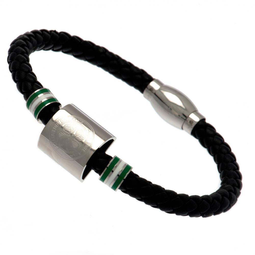 View Celtic FC Colour Ring Leather Bracelet information