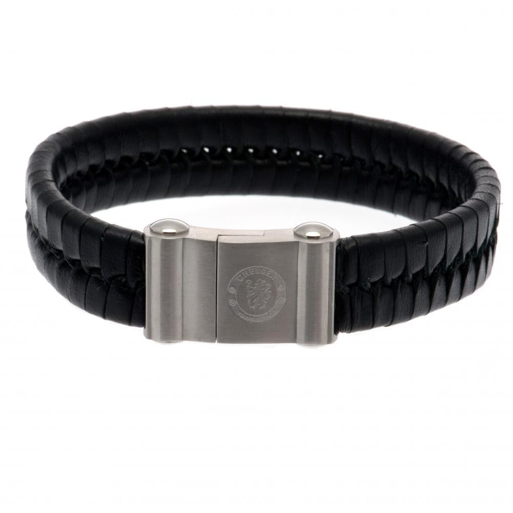 View Chelsea FC Single Plait Leather Bracelet information
