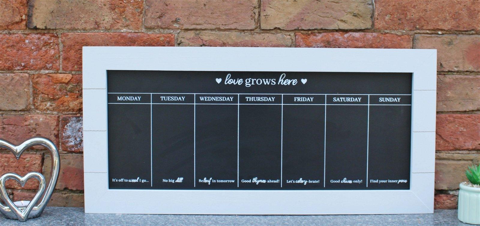 View 67x32 Chalkboard Week Planner Grey information