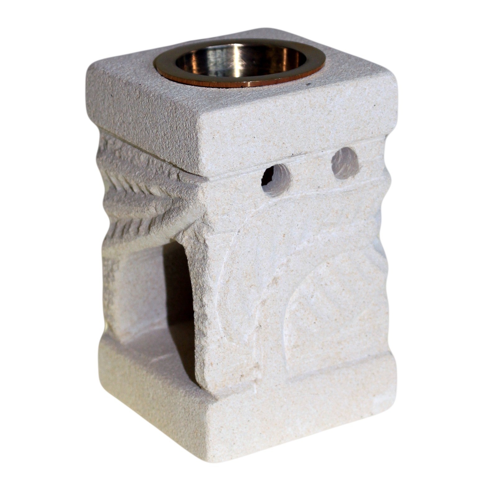 View Stone Oil Burner Carved Leaf information