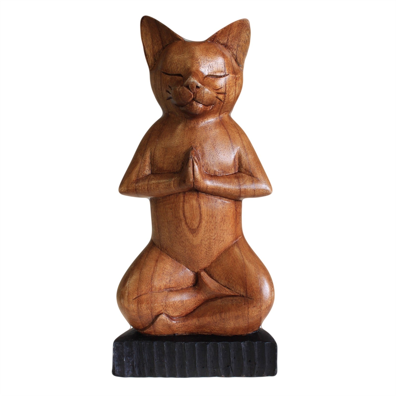 View Handcarved Yoga Cats Lotus information