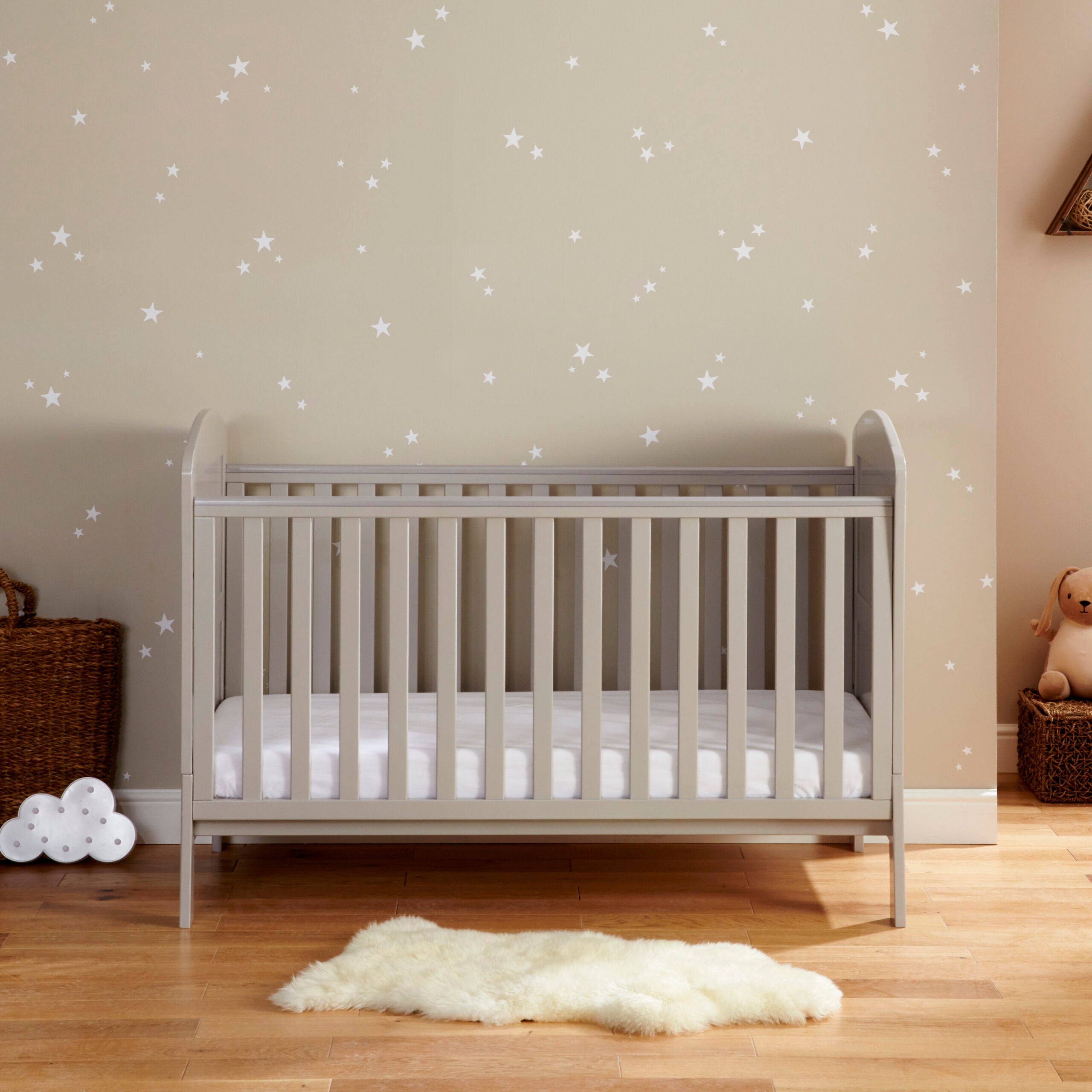 View Babymore Aston Drop Side Cot Bed Grey information