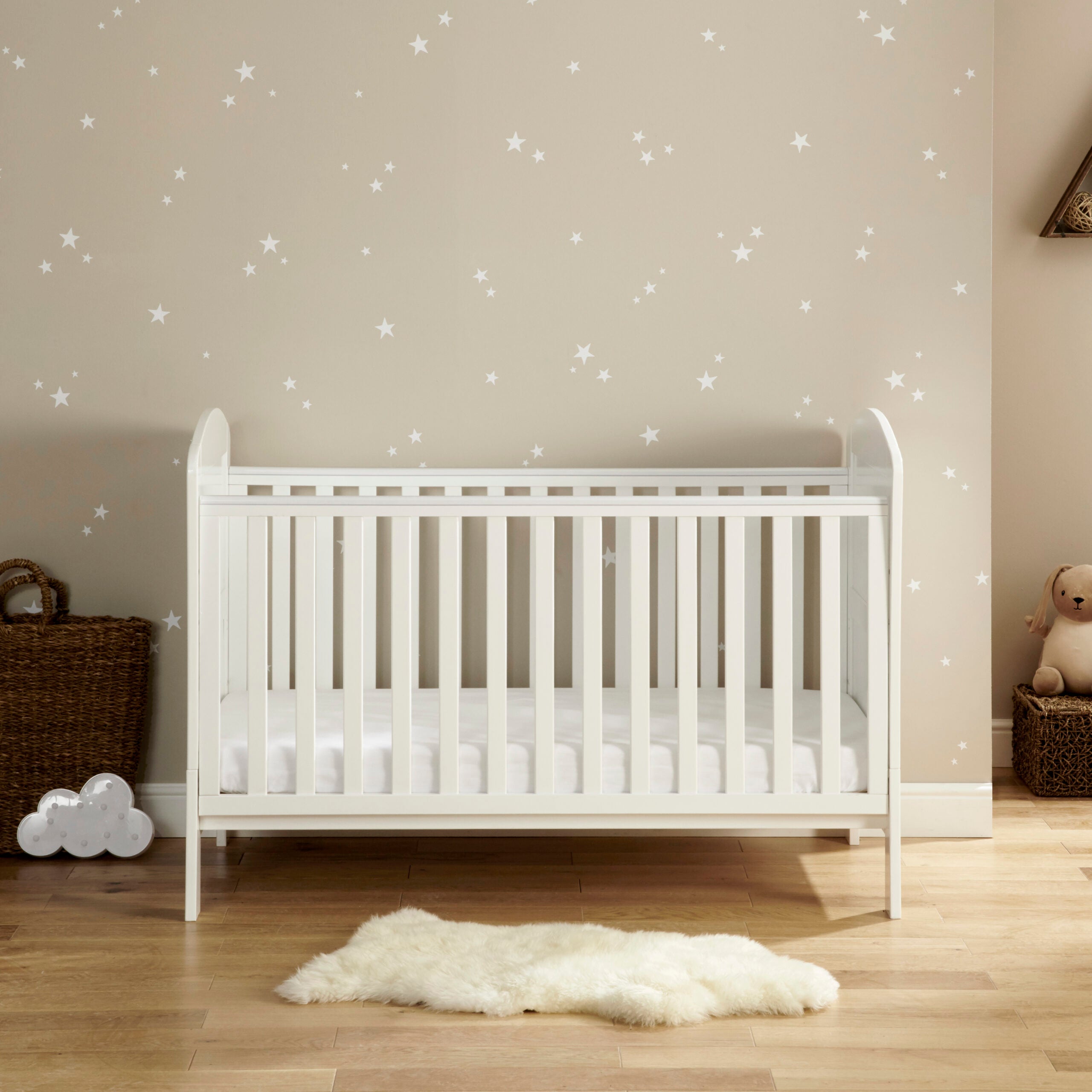 View Babymore Aston Drop Side Cot Bed White information
