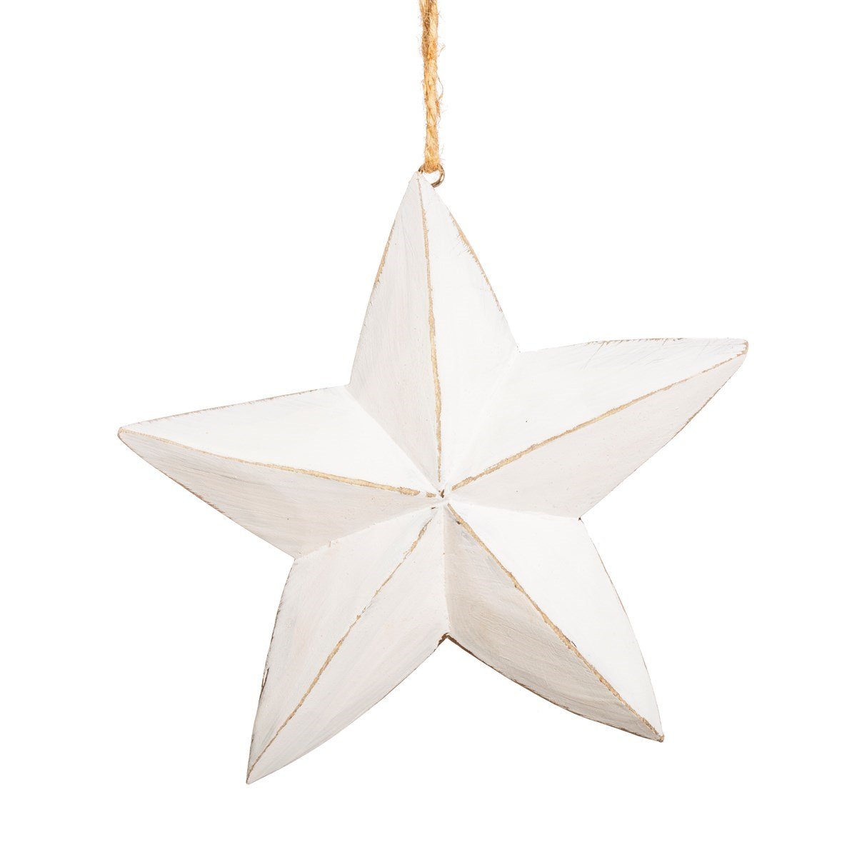 View White Wood Hanging Star Decoration Large information