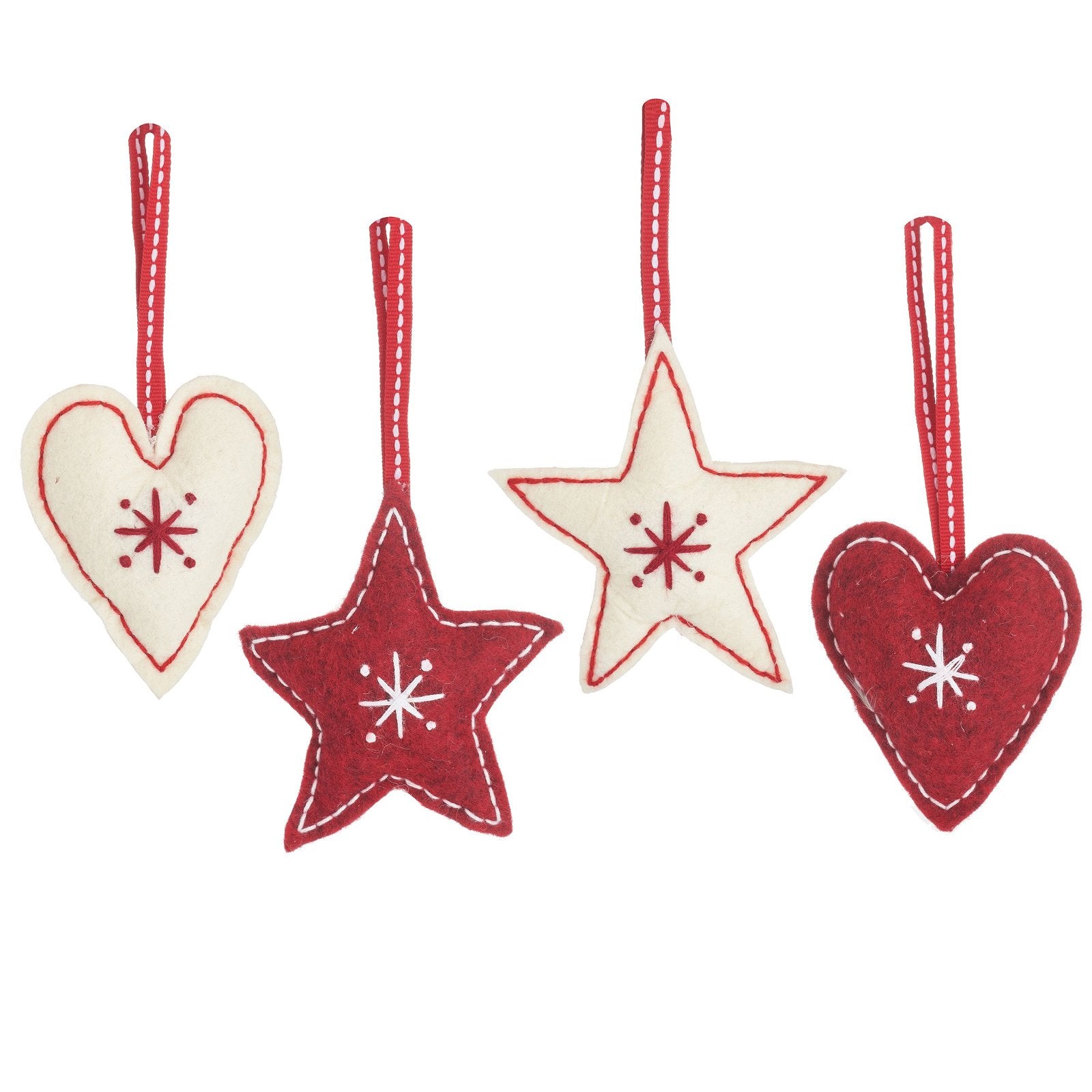View Felt Hearts and Stars Hanging Decorations Set of 4 information