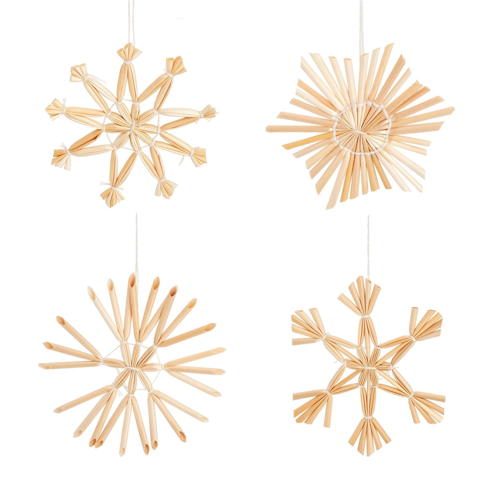 View Straw Snowflake Hanging Decoration Set of 4 information