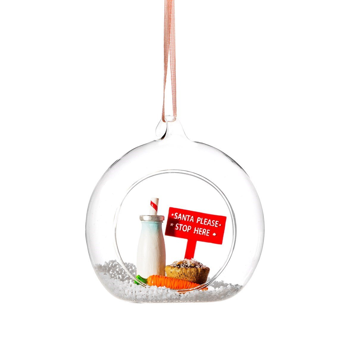 View Santa Please Stop Here Figurine Bauble information