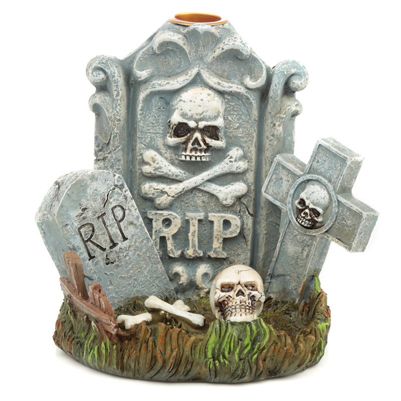 View Backflow Incense Burner RIP Tombstone information