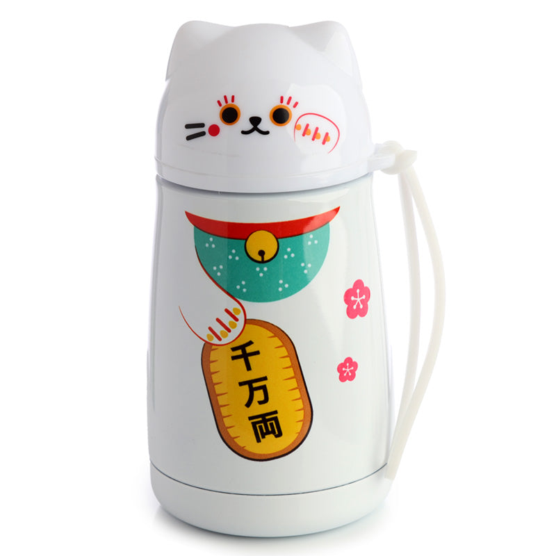 View Reusable Shaped Stainless Steel Hot Cold Thermal Insulated Drinks Bottle Maneki Neko Lucky Cat information