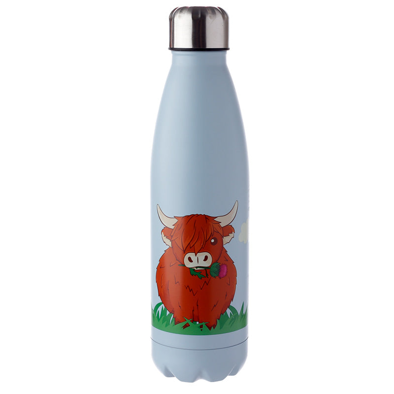View Reusable Stainless Steel Insulated Drinks Bottle 500ml Highland Coo Cow information