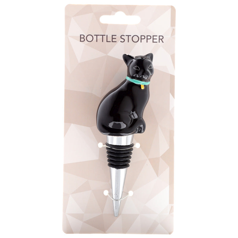 View Novelty Ceramic Bottle Stopper Black Cat information