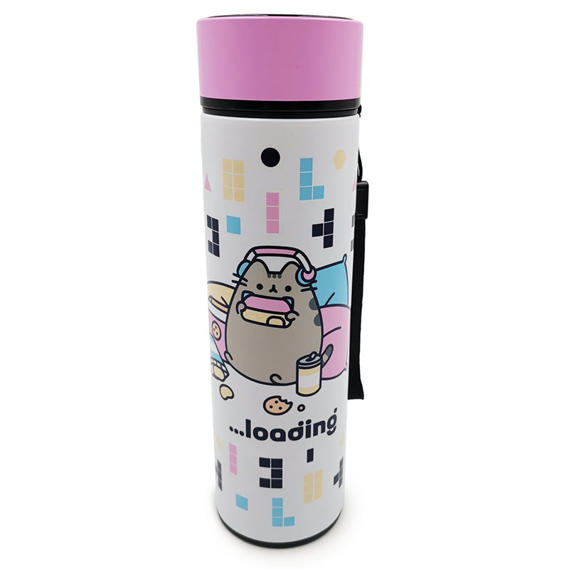 View Reusable Stainless Steel Hot Cold Insulated Drinks Bottle Digital Thermometer Pusheen the Cat Gaming information