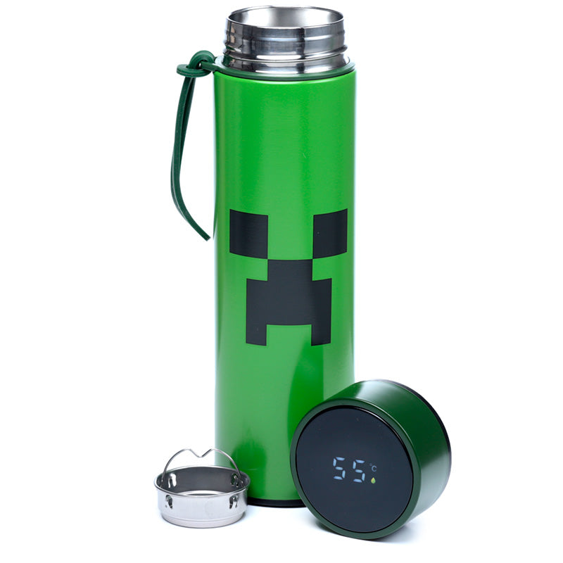 View Reusable Stainless Steel Hot Cold Insulated Drinks Bottle Digital Thermometer Minecraft Creeper information