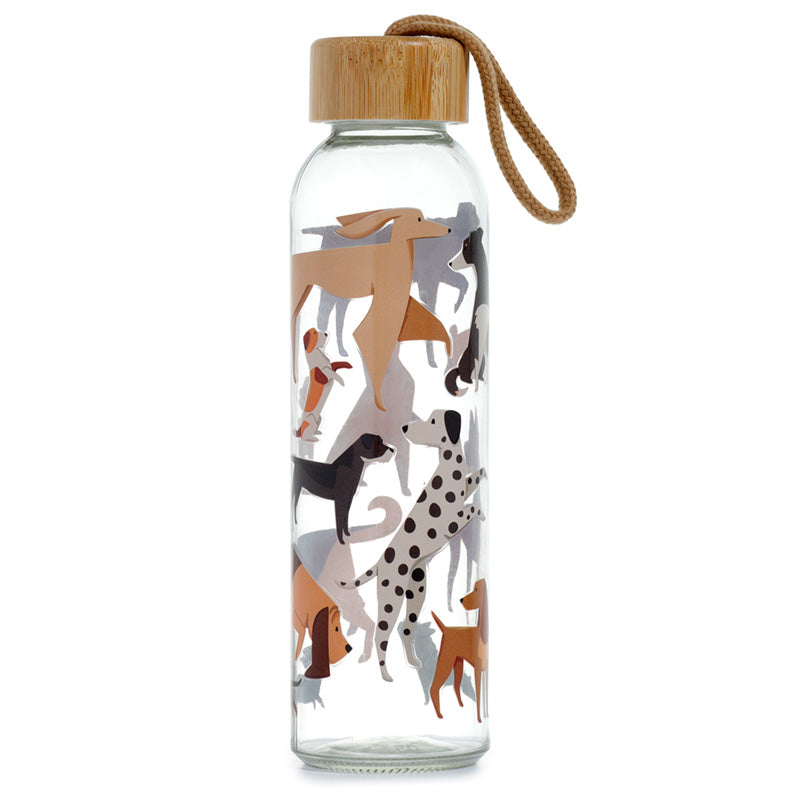 View Reusable Glass Water Bottle Bark Dog information