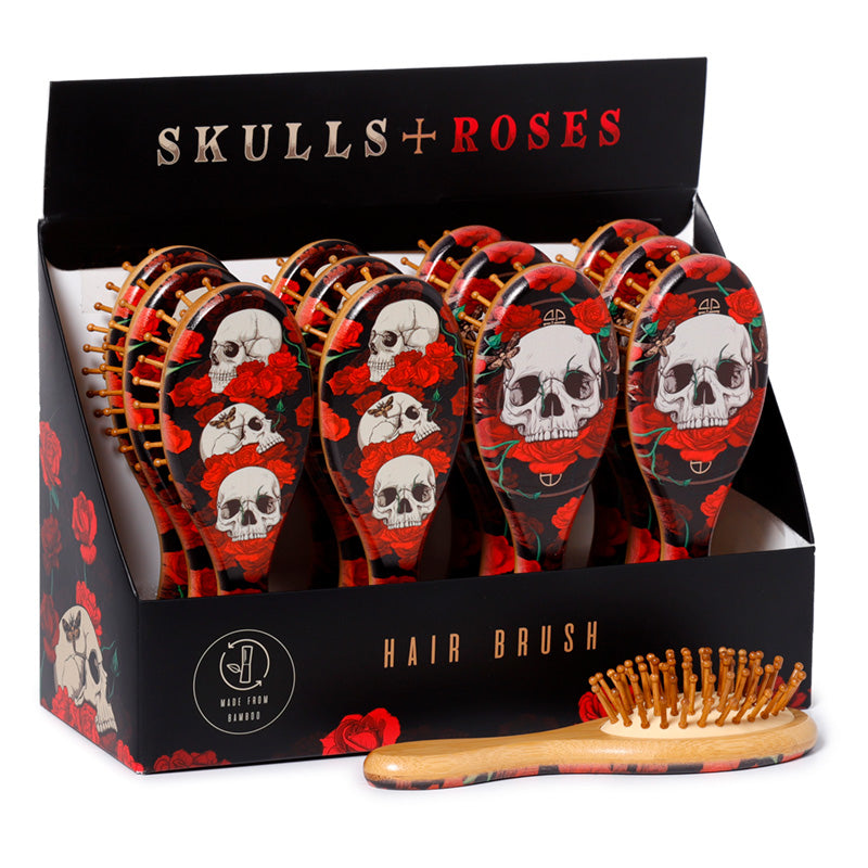 View 100 Bamboo Hair Brush Skulls and Roses information