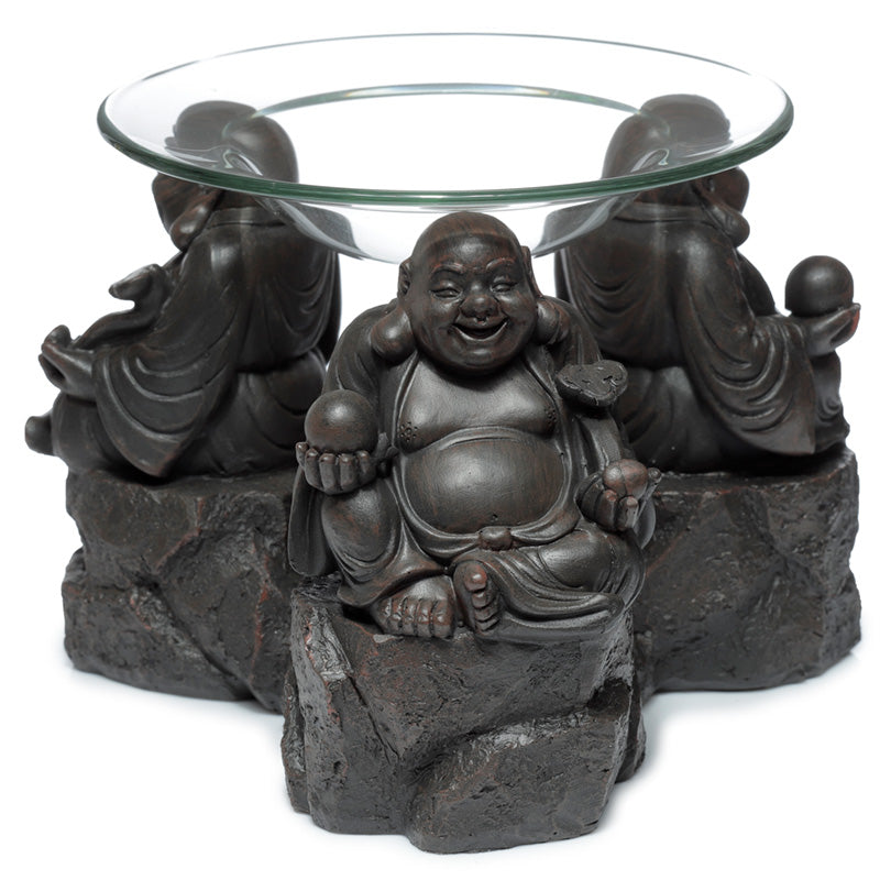 View Resin Oil Wax Burner Peace of the East Wood Effect Chinese Buddha information