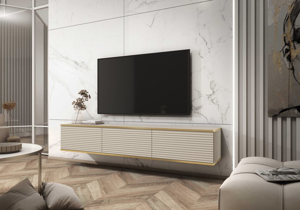 View Moro Floating TV Cabinet 175cm Beige 175cm information