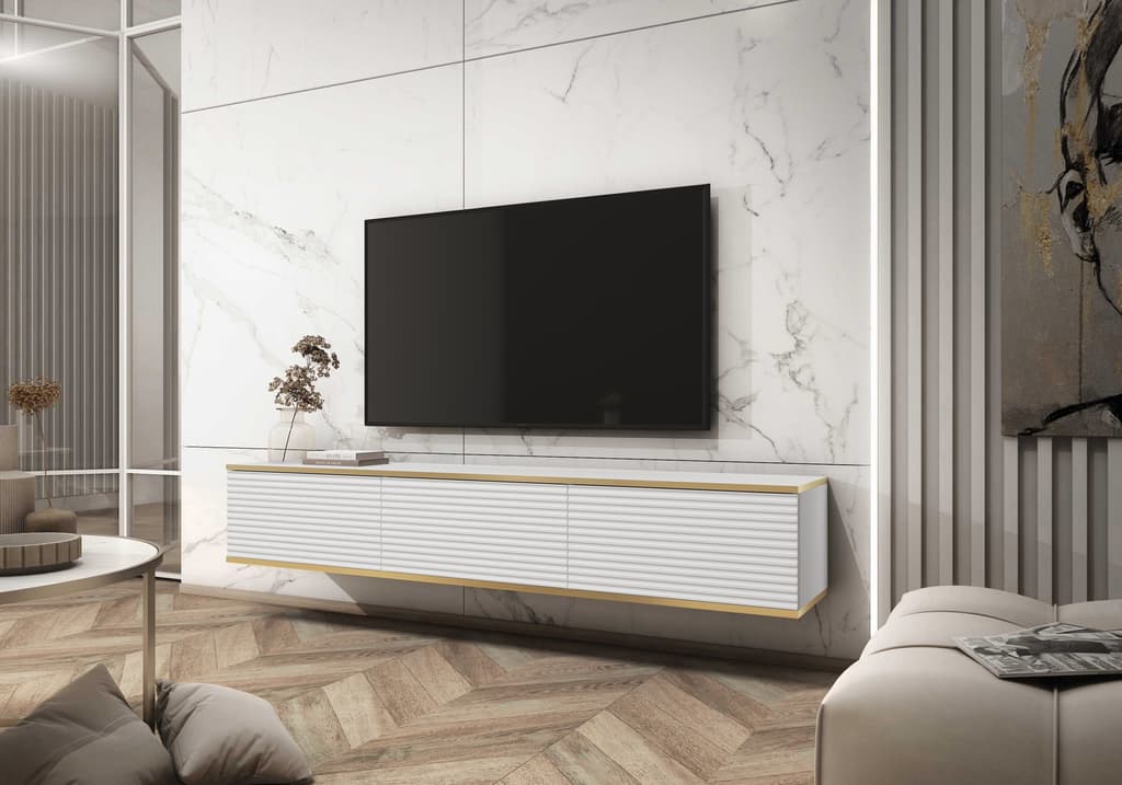 View Moro Floating TV Cabinet 175cm White 175cm information